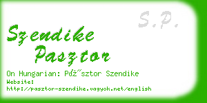 szendike pasztor business card